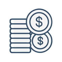 Stacked Coins Money Icon Design