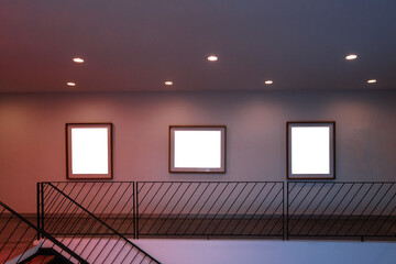 Modern Art Gallery Wall with Three Empty Frames