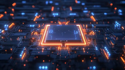 High-tech circuit board with central processor