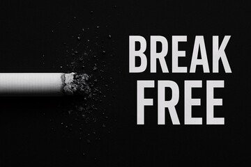 "World No Tobacco Day - Break Free from Smoking Concept with Broken Cigarette"