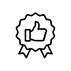 Obraz premium Thumbs Up Badge Icon Design