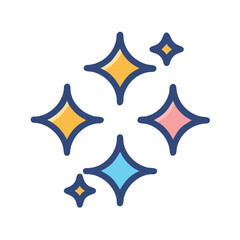 Triple Sparkle Cluster Icon Design