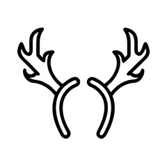 Obraz premium Upright Curved Antlers Icon Design