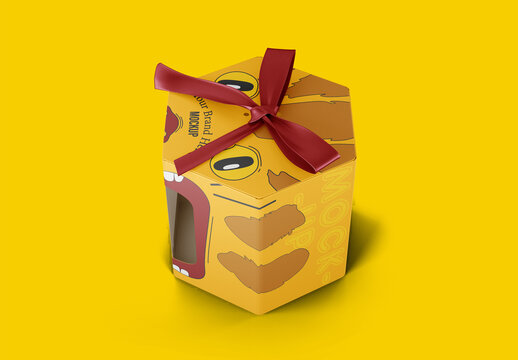 Cardboard Box with Plastic Window Mockup