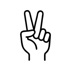 Victory Gesture Hand Sign Icon Design