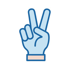 Victory Gesture Hand Sign Icon Design