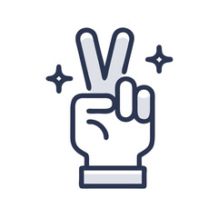 Victory Gesture Hand Sign Icon Design