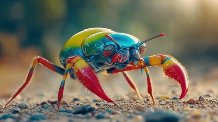 Vibrant Jewel Beetle: A Macro Shot of a Colorful Insect