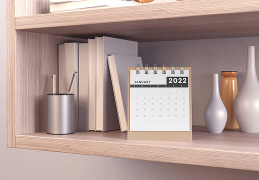 Small Desk Calendar Mockup