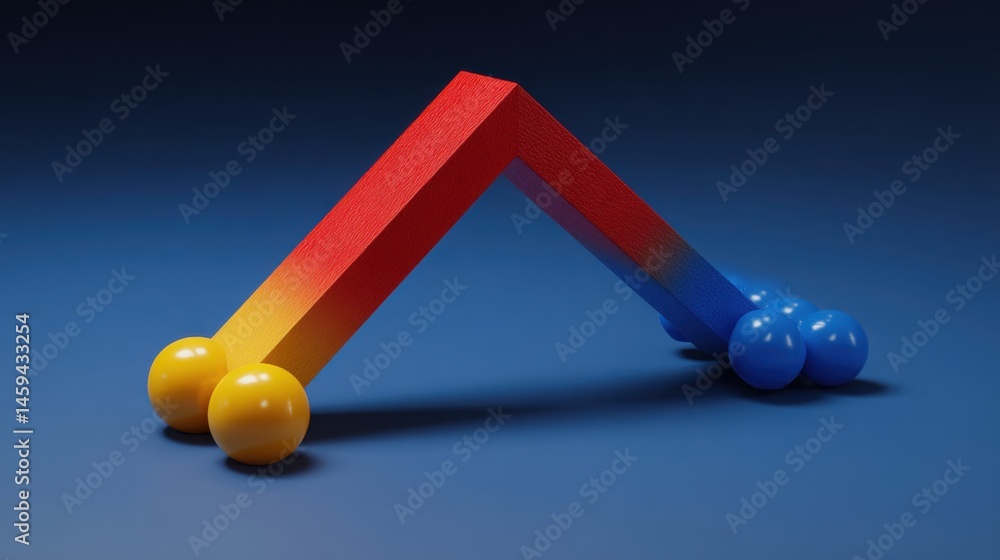 Poster a pair of colorful balls and a triangle symbolizing ai audience sentiment tracking and detection of 