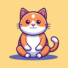 Obraz premium Download Cute Cat Meditating Yoga Cartoon Vector Icon Illustration Eps File For Design.