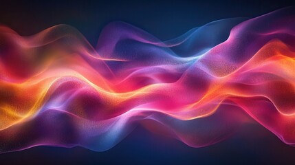 Abstract vibrant wavy lines of glowing particles