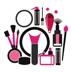 Download Makeup Tools Silhouette Vector Illustration Eps File For Design.