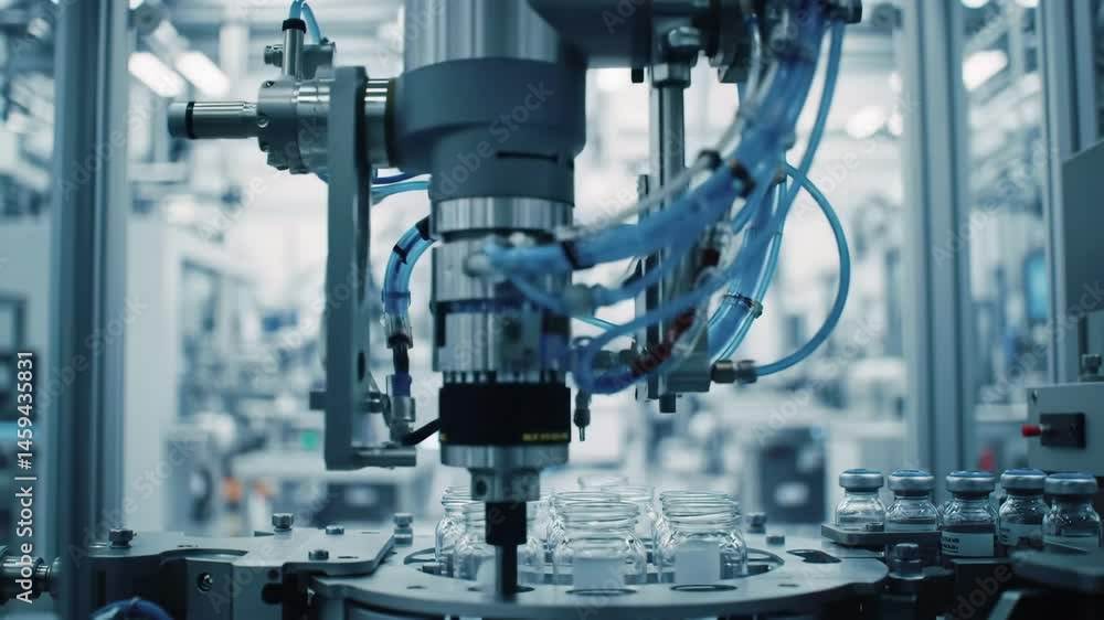 Poster advanced automation in manufacturing: a close-up view of robotic technology streamlining production 