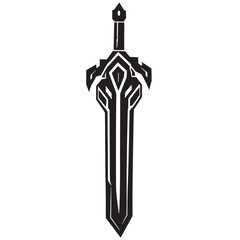 Powerful Energy Sword silhouette with futuristic details – Energy Sword illustration – Minimalist Energy Sword vector – Weapon silhouette

