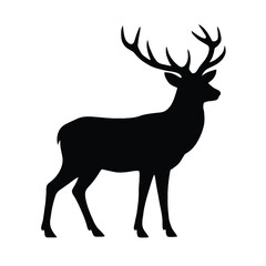 animal Silhouette of a Proud Stag. vector illustration 