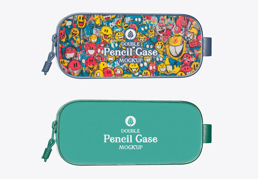 Double Pencil Case Mockup