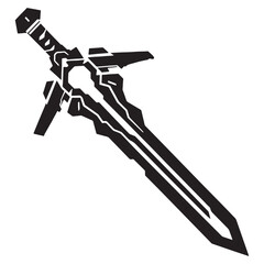 Elegant Energy Sword silhouette with radiant energy – Energy Sword illustration – Minimalist Energy Sword vector – Weapon silhouette

