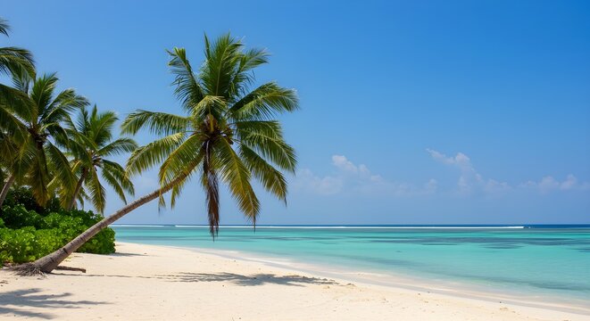 Hermosa playa con palmeras y mar turquesa en la isla de Jamaica.