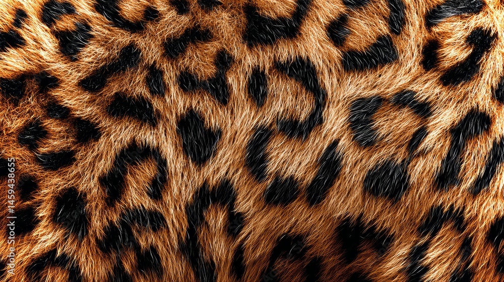 Poster close-up view of leopard skin texture showcasing natural patterns and colors in harmonious blend