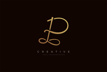 Letter P calligraphy Logo, Luxury letter P with infinity icon combination, vector illustration