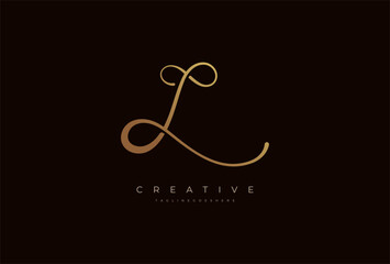 Letter L calligraphy Logo, Luxury letter L with infinity icon combination, vector illustration