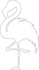 A vector illustration presents a hand-drawn sketch of a flamingo, showcasing its outline as a nature-inspired design