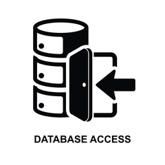 Database access icon isolated on background vector illustration.