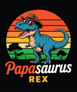 Papasaurus Rex Coolest Dad Ever T-Shirt