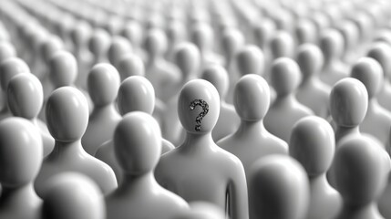 Obraz premium Person with a question mark above their head representing curiosity and the search for answers in everyday life