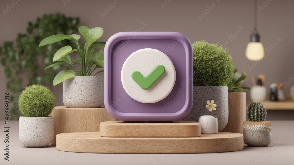 Poster lush green plant symbolizing growth and freshness in automated value messaging and content creation 