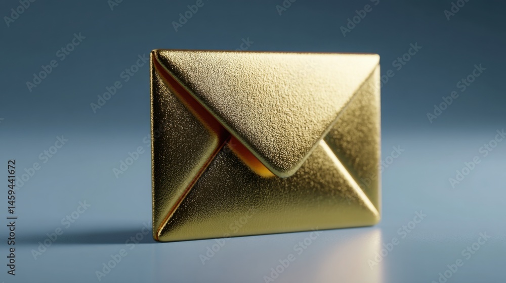 Poster elegant gold envelope representing communication and digital interaction for automated email subject