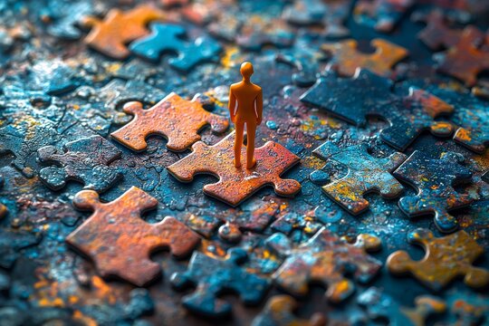 Jigsaw puzzle pieces display icons that represent core values and leadership qualities