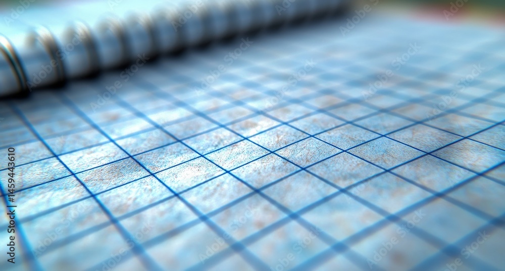 Poster a modern design defines grid paper with a squared pattern, or graph paper, which has a blank white p
