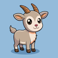 Obraz premium Download Cute Goat Cartoon Vector Icon Illustration Eps File For Design.