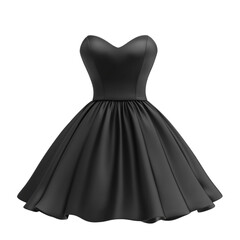 elegant black strapless circle dress