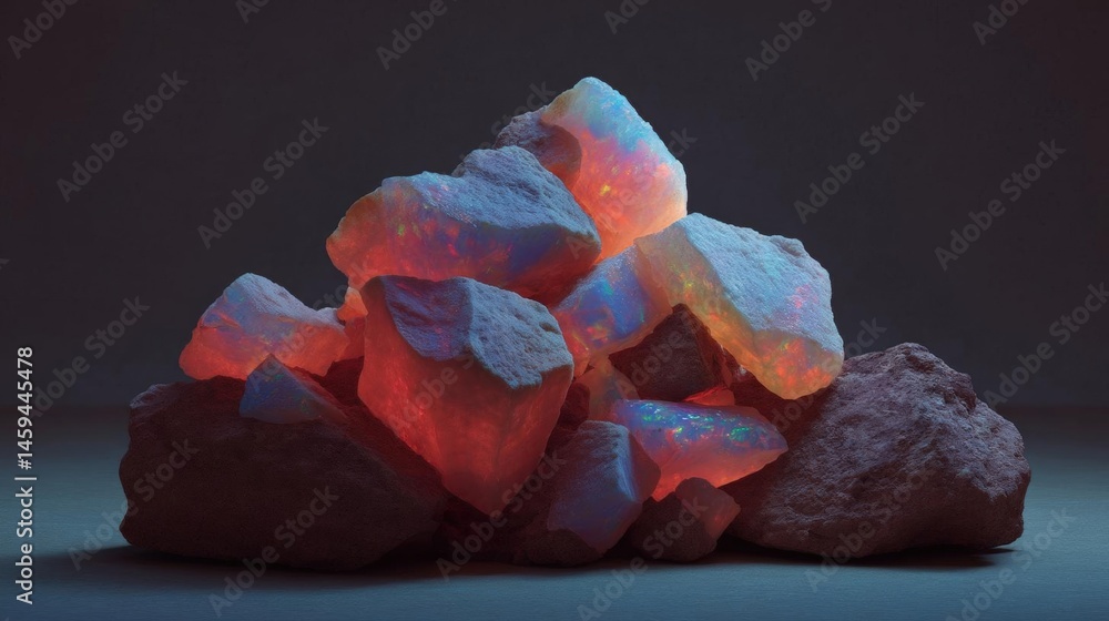 Poster pile of rocks on a dark background. the rocks are of different sizes and shapes, with some being lar