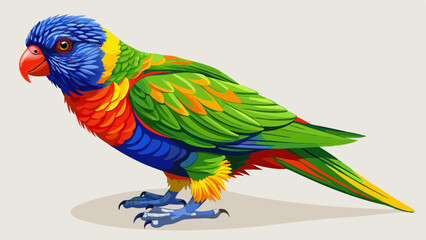 Vibrant Rainbow Lorikeet Bird Illustration