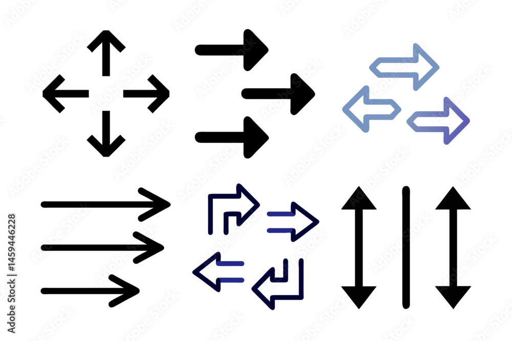 Poster set of arrows. set of vector arrows