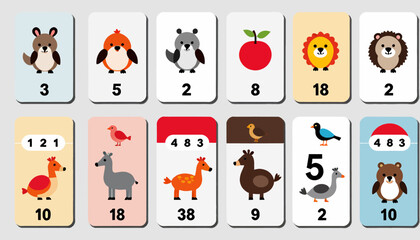 Cute Animal Number Flashcards for Kids_ Early Learning Educational Resources_ Printable Math Game Cards for Preschool and Kindergarten