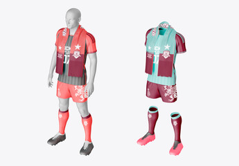 Fan Kit with Scarf Mockup
