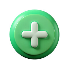 Obraz premium Green cross and plus minus medical web icons