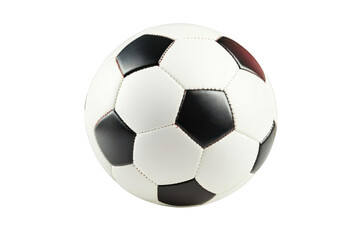 Obraz premium Classic Soccer Ball Isolated on Black Background for Game And Leisure Theme