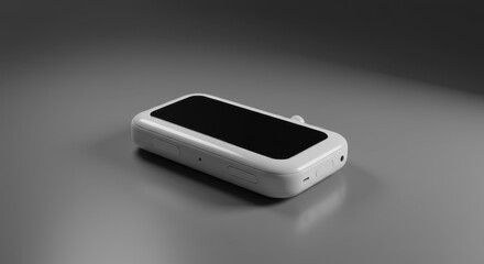 Sleek White Portable Digital Audio Player Device Product Shot on Gray Background