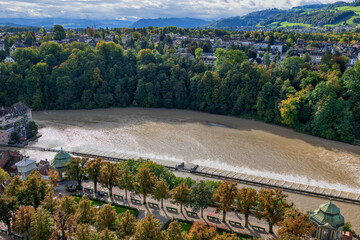 Munsterplatform at Aare River in Bern, Switzerland