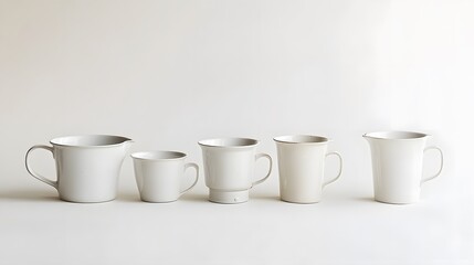 White ceramic mugs with studio shot.