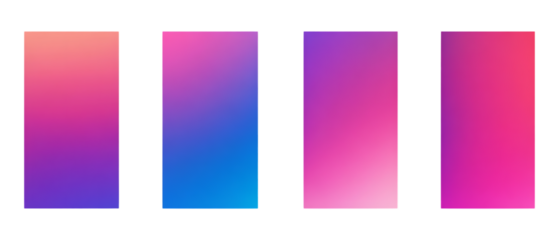 Pack of Vibrant Gradient Backgrounds set against transparent background