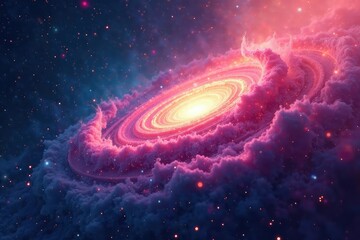 Abstract swirling nebula, vibrant cosmic dust, seamless, vibrant