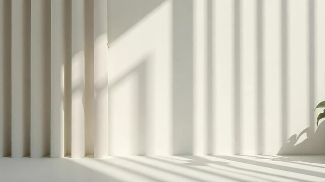 Serene Minimalist Room Interior Design with Sunlight and Plant