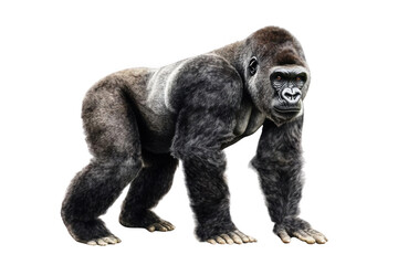 Obraz premium Majestic Primate stands Regal, Silverback Strength and Gentle Expression